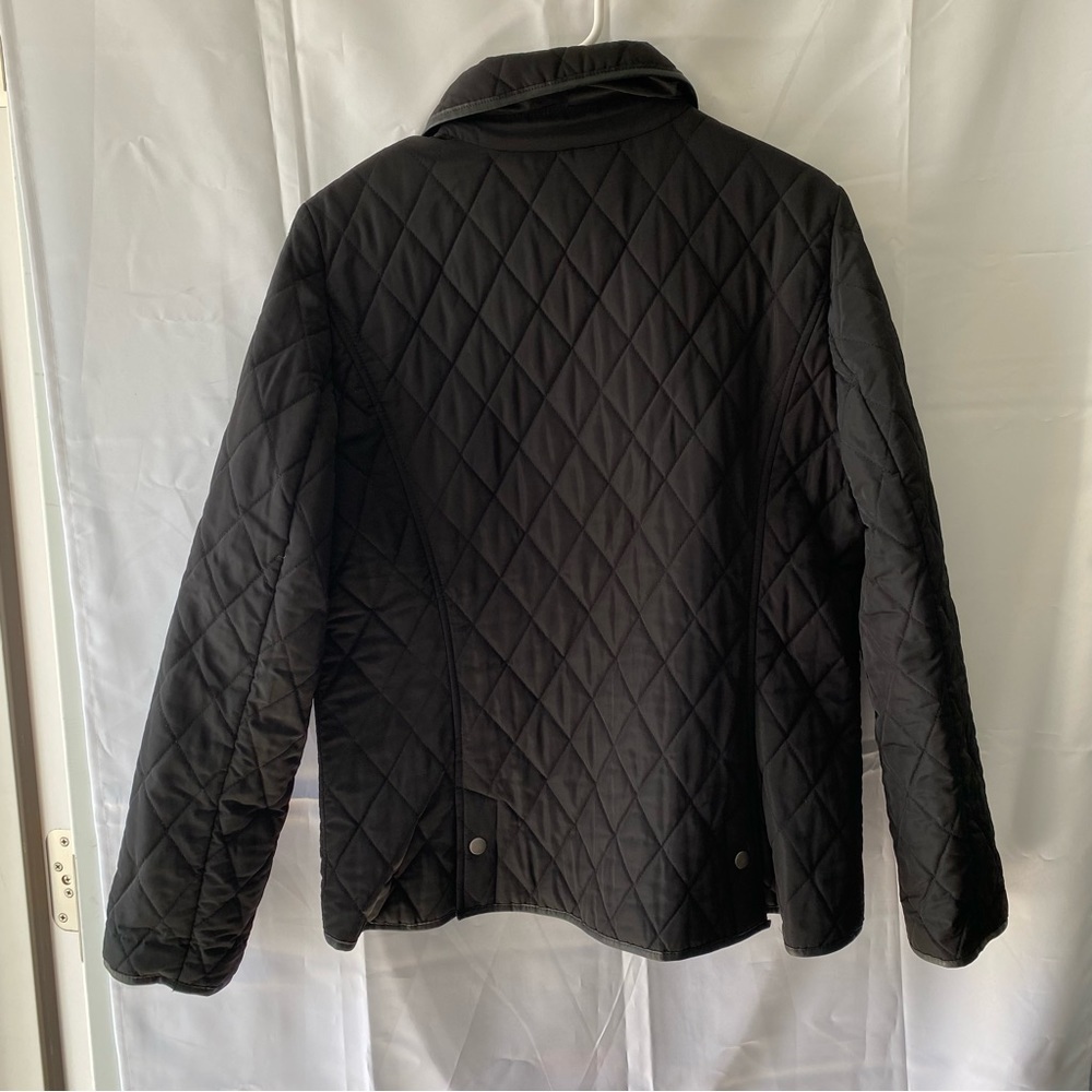 NWOT Talbots Black quilted jacket Full zip SZ L - Picture 2 of 15